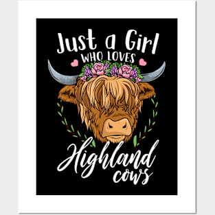 Scottish Highland Cow Just a Girl Who Loves Highland Cows Posters and Art